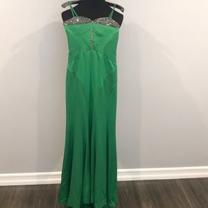 Emerald green evening gown